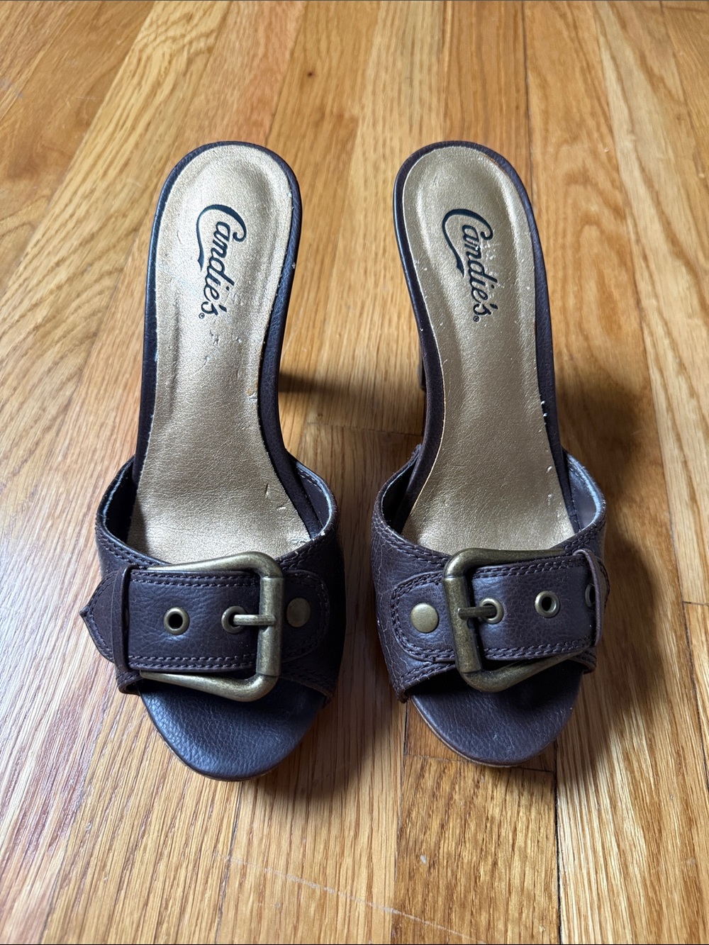 Y2K Candies Dark Brown Buckle Mule Sandals